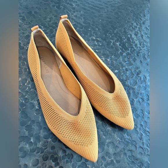 Everlane Flats ReKnit Toffee Brown Slip On Woven Fabric Knit Pointy - Picture 2 of 5